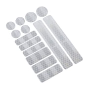 Unique Bargains 14pcs Universal Reflective Stickers Decals or Helmet Adhesive Tape Reflector for Bicycle Motorcycle Car Silver Tone