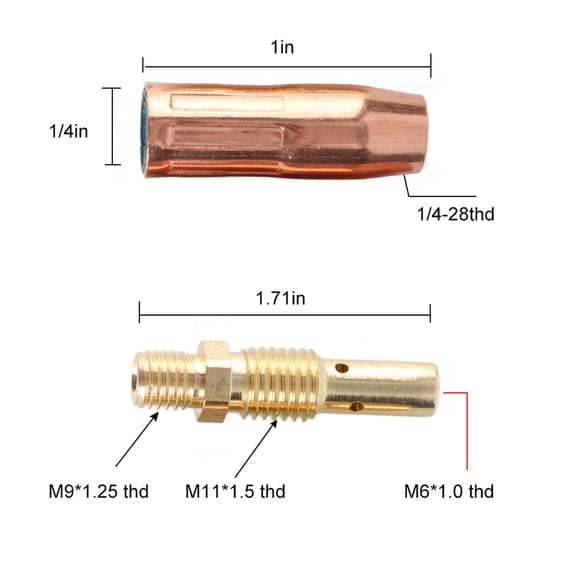 14pcs Welding Machine Accessories Gases Nozzles 21-50 Gases Diffuser 35-50 Tips 11-35