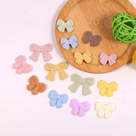 14pcs accessories patch patch cute style versatile pp thread bow embroidered cloth patch