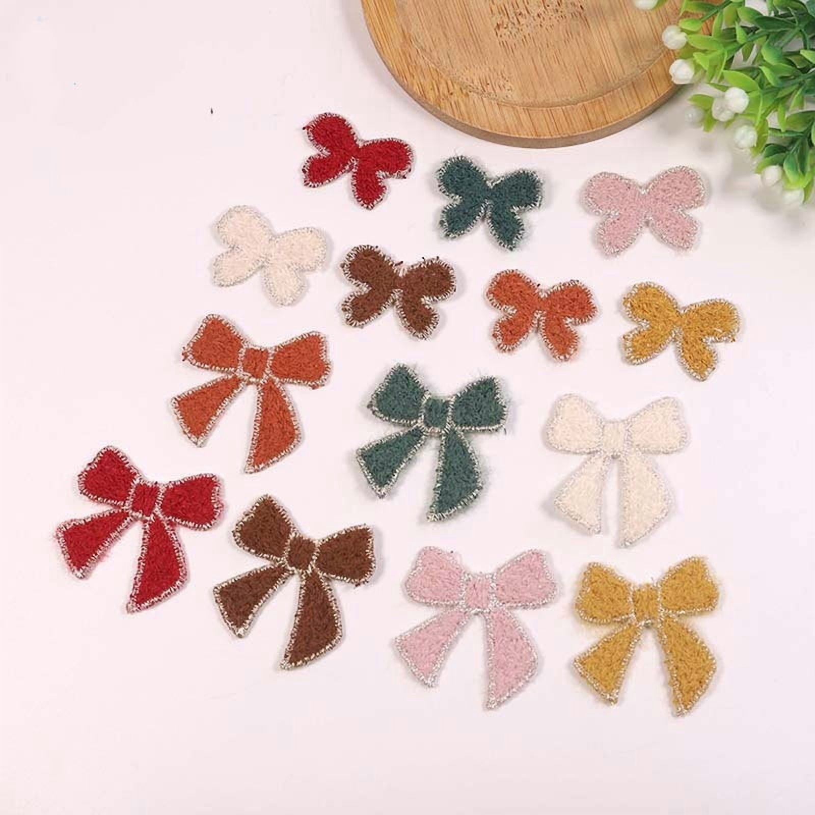 14pcs cute backpack dress decorative accessories clothing patch stickers sweet and versatile bow embroidered cloth stickers