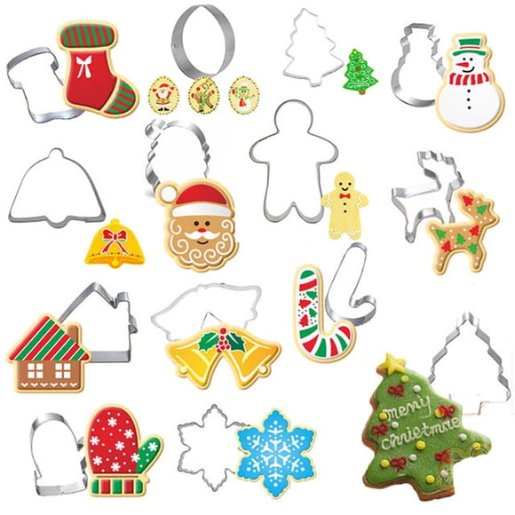 KELOFKO 6-Piece Stainless Steel Christmas Cookie Cutter Set – Gingerbread Man, Tree, Snowflake, Angel, Snowman, Candy Cane