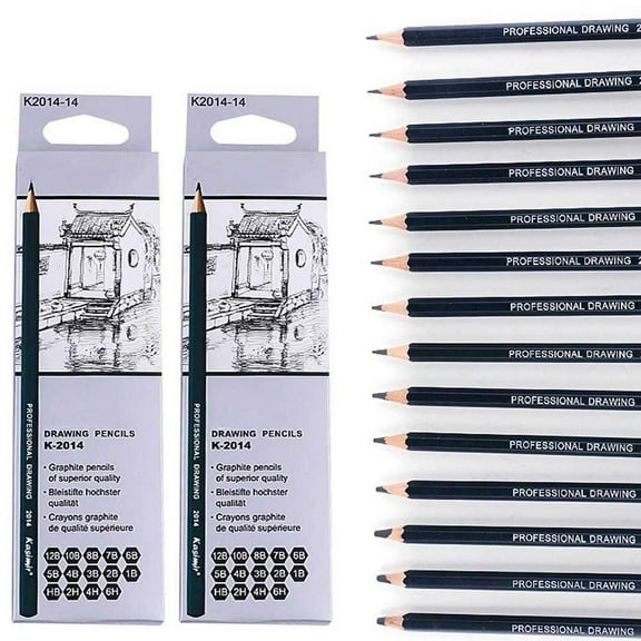 14pcs/set Wood Black Sketch Pencil Pencil Art Graphite Shading For Drawing Supplies Lead Sketch Black Art Pencils