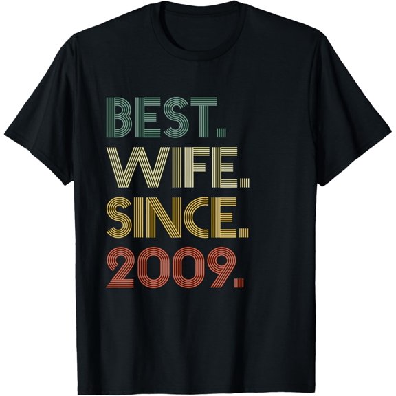 14th 14 Years Wedding Anniversary Best Wife Since 2009 T-Shirt