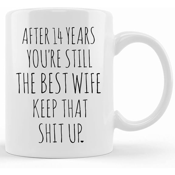 14th Anniversary Mug,mug Wife,ivory Anniversary,14 Years Of Marriage,special Anniversary, Ceramic Novelty Coffee Mug, Tea Cup, Gift Present For Birthday, Christmas Thanksgiving Festival,