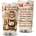 thumbnail image 1 of 14th Anniversary Vintage Gifts, 14 Year Anniversary Wedding Gifts for Her or Him, Ivory Anniversary Tumbler Gifts for Couple 20oz Stainless Steel Insulated Cup Present(1 PC), 1 of 6