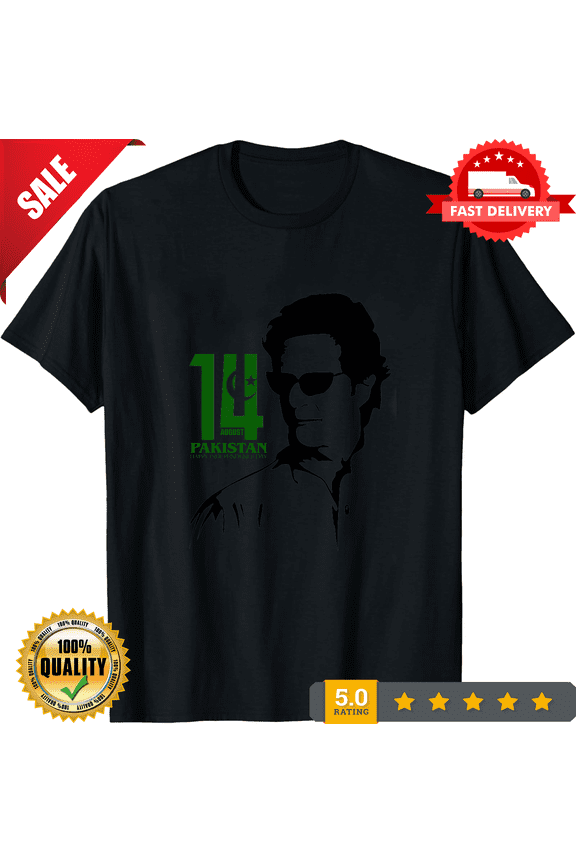 14th August Happy Independence Day T-Shirt Imran Khan Gift Top Pakistani Flag T, LIMITED EDITION-TH64097