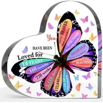14th Birthday Acrylic Sign, 14 Year Old Girl Birthday Gifts, Inspirational Butterfly Keepsake Sign for Girls Boys, Happy 14 Birthday Gifts Idea for Daughter Girls, Table Desk for Home