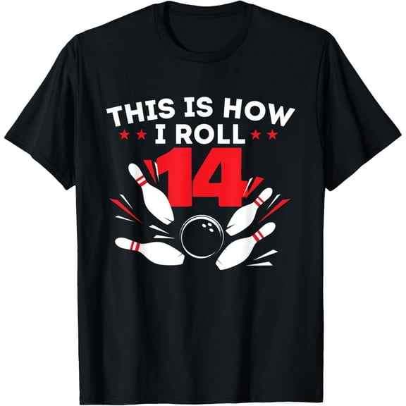 14th Birthday Bowling Lover 14 Years Old Bday T-Shirt100% cotton