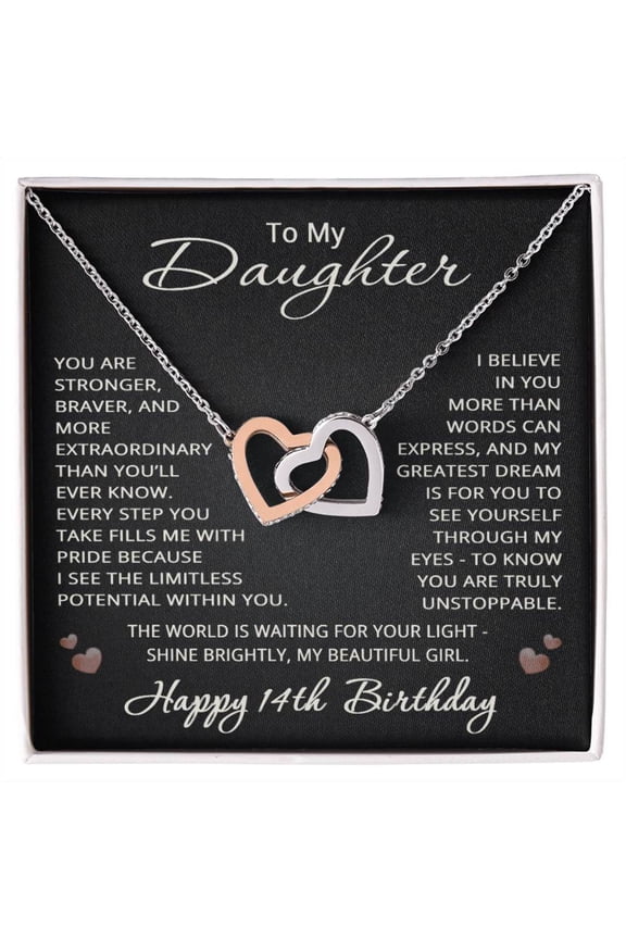 14th Birthday Gifts from Mom Dad for Daughter 14th Birthday Necklace Heart Pendant Jewelry 14 Years Old Birthday