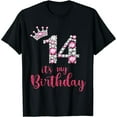 thumbnail image 1 of 14th Birthday Pink Gemstone Crown Women Casual Short Sleeve Tee, 1 of 6