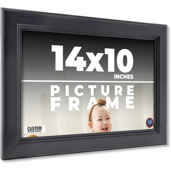 14x10 Frame Black Passaggi Solid Wood Picture Frame Width 1.5 Inches | Interior Depth 0.5 Inches |