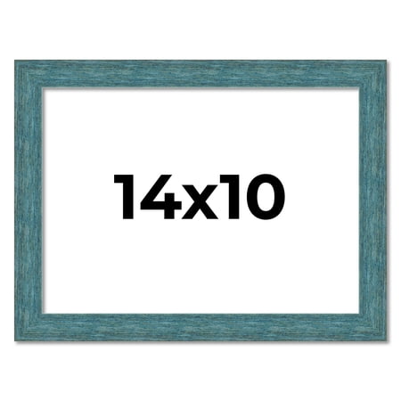 14x10 Frame Blue Rustic Barnwood Solid Wood Picture Frame Width 1.25 Inches | Interior Depth 0.5