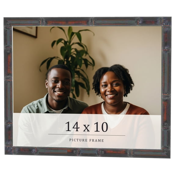 14x10 Frame Brown Bamboo with Dark Coffee/Walnut Finish | Solid Wood Picture Frame Width 0.75