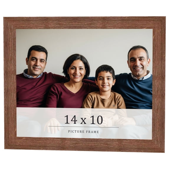 14x10 Frame Brown Farmhouse Solid Wood Picture Frame Width 1.5 Inches | Interior Frame Depth 0.5
