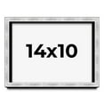 thumbnail image 1 of 14x10 Frame Brushed Silver Solid Wood Picture Frame | 0.75 Inch Moulding Width | Rabbet Depth 0.75, 1 of 5