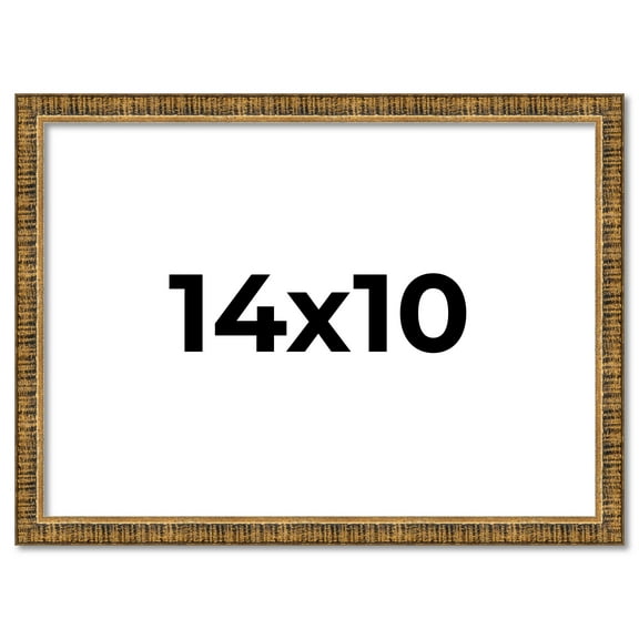 14x10 Frame Gold Kingsley Distressed Solid Wood Picture Frame Width 0.75 Inches | Interior Frame
