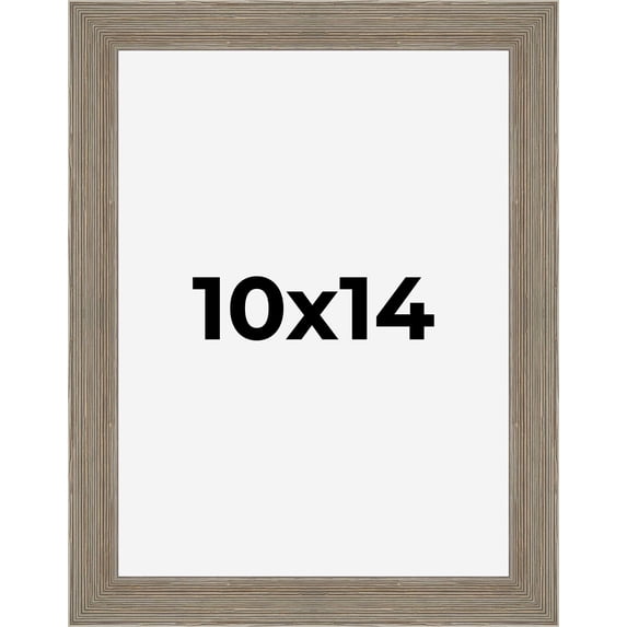 10x14 Frame Gray Barnwood Rustic Solid Wood Picture Frame | 1.5 Inch Moulding Width | Includes UV