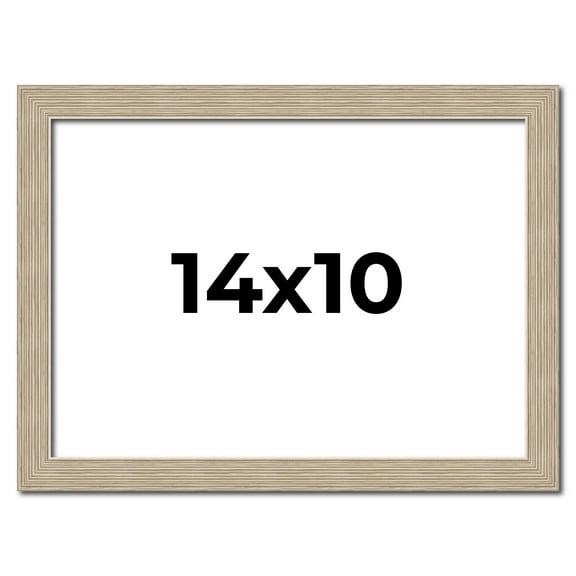 14x10 Frame Grey Solid Wood Picture Frame Width 1 Inches | Interior Frame Depth 0.5 Inches |