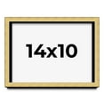 thumbnail image 1 of 14x10 Shadow Box Frame Gold | 1.375 Inches Deep Real Wood Contemporary Shadowbox Display Frame | UV, 1 of 7