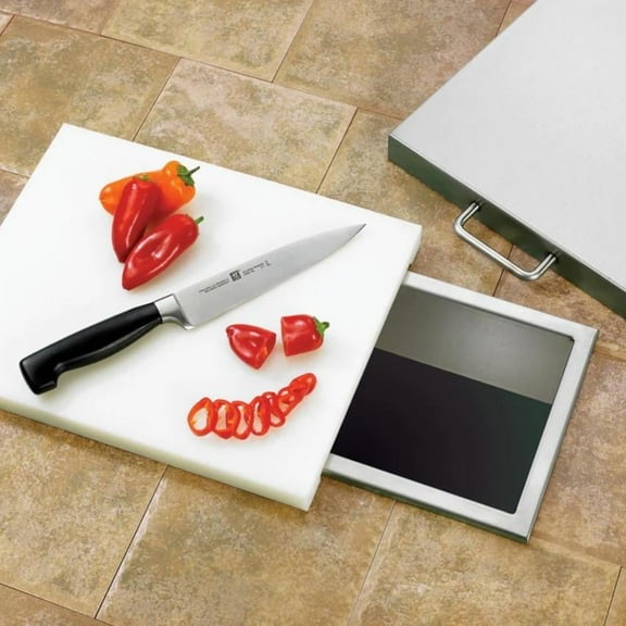 14x10" Trash Chute & Cutting Board w/ Lid