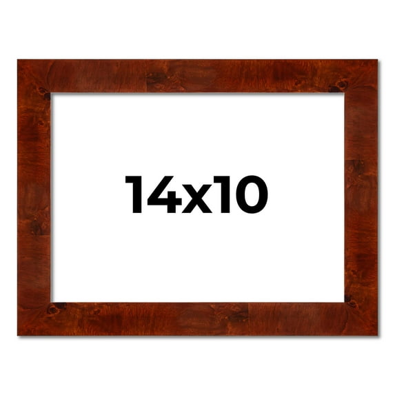 14x10 Walnut Brown Veneer Real Wood Picture Frame Width 1.75 inches | Interior Frame Depth 0.5