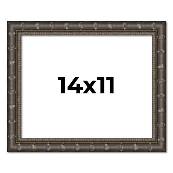 14x11 Frame Black Bamboo Solid Wood Picture Frame Width 1.5 Inches | Interior Frame Depth 0.5