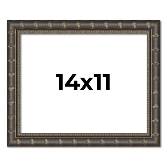 14x11 Frame Black Bamboo Solid Wood Picture Frame Width 1.5 Inches | Interior Frame Depth 0.5