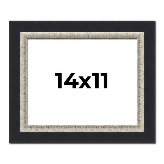 14x11 Frame Black Real Wood Picture Frame Width 2.25 Inches | Interior Frame Depth 0.5 Inches |