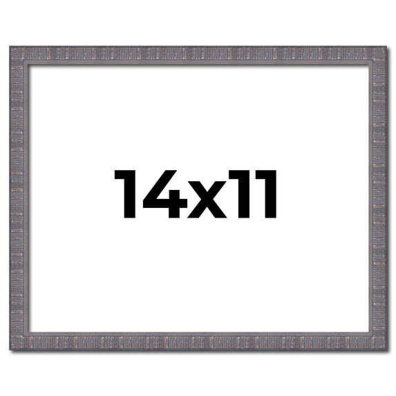 14x11 Frame Blue Kingsley Pewter Solid Wood Picture Frame Width 0.75 Inches |Interior Depth 0.5