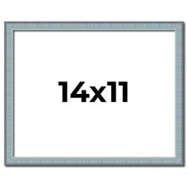 14x11 Frame Blue Scuffed Farm Board Solid Wood Picture Frame Width 0.75 Inches | Interior Depth 0.5