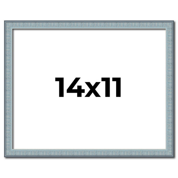 14x11 Frame Blue Scuffed Farm Board Solid Wood Picture Frame Width 0.75 Inches | Interior Depth 0.5