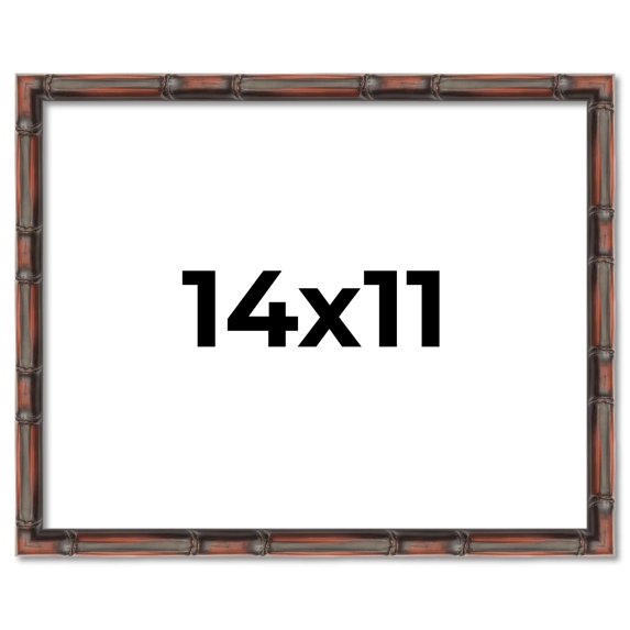 14x11 Frame Brown Bamboo with Dark Coffee/Walnut Finish | Solid Wood Picture Frame Width 0.75