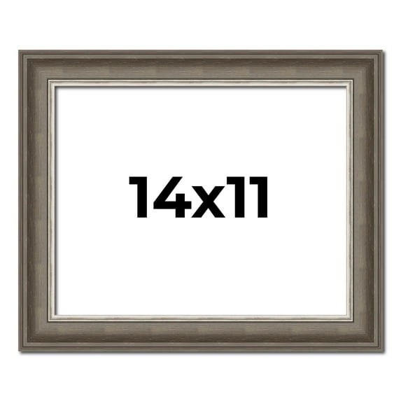 14x11 Frame Brown Solid Wood Picture Frame | 1.75 Inch Moulding Width | Austin Frame Complete with