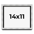 thumbnail image 1 of 14x11 Frame Brushed Silver Solid Wood Picture Frame | 0.75 Inch Moulding Width | Rabbet Depth 0.75, 1 of 5