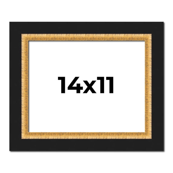 14x11 Frame Gold Real Wood Picture Frame Width 2.25 Inches | Interior Frame Depth 0.5 Inches |