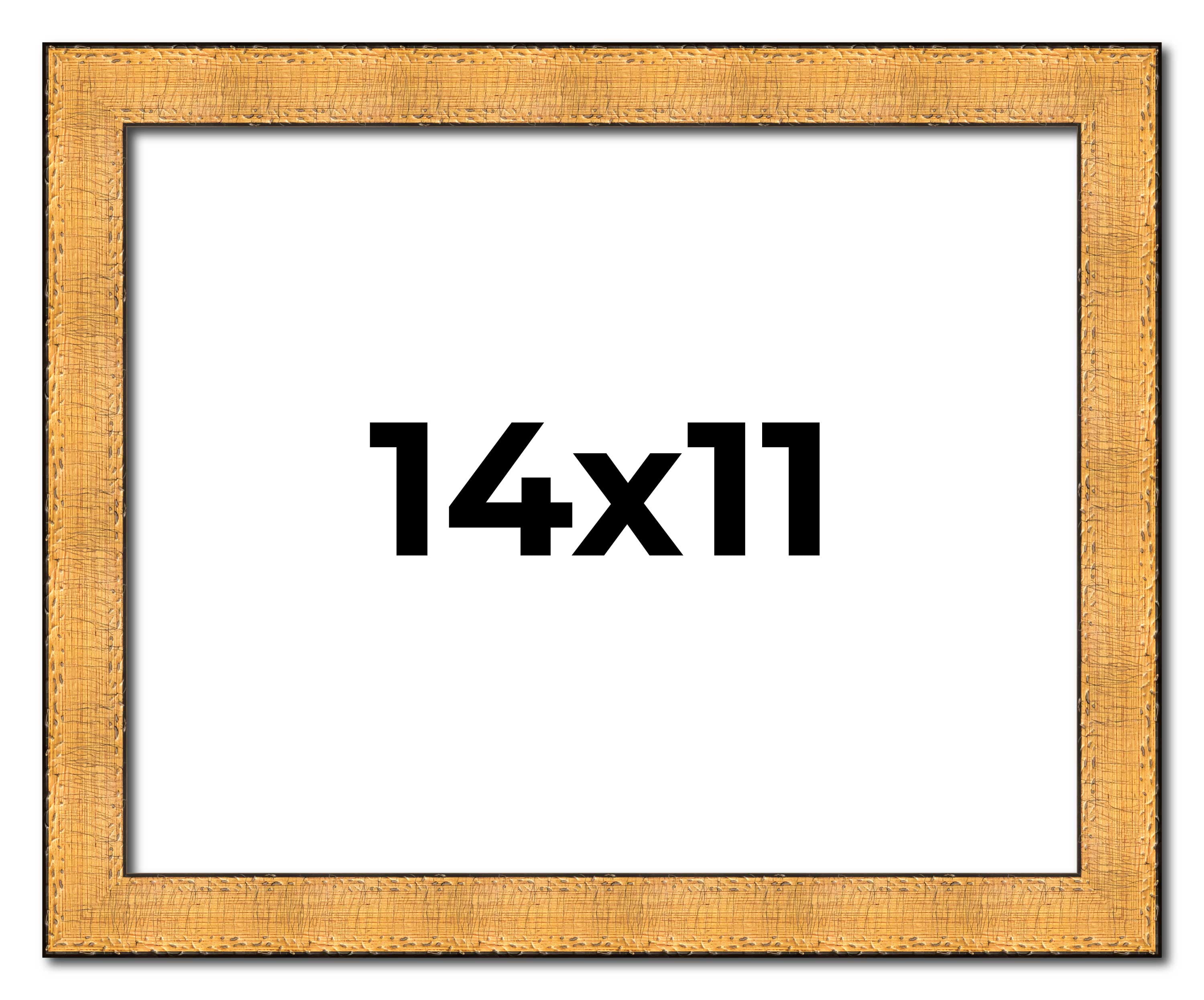 14x11 Frame Gold Rustic Solid Wood Picture Frame | 1.25 Inch Wide ...