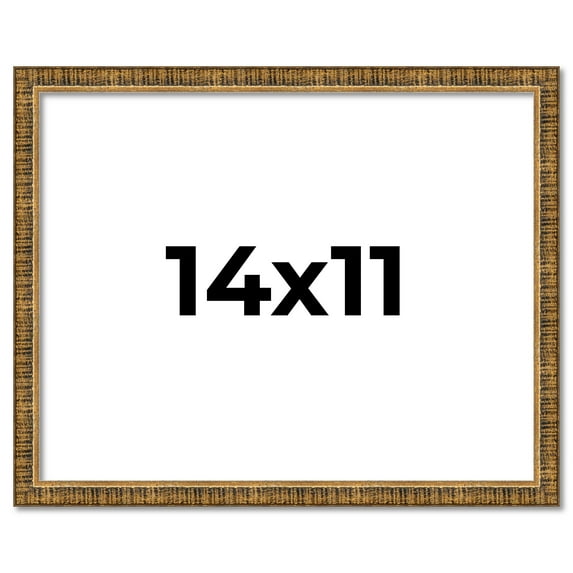 14x11 Frame Gold Solid Wood Picture Frame - Complete Modern Photo Frame Includes UV Acrylic