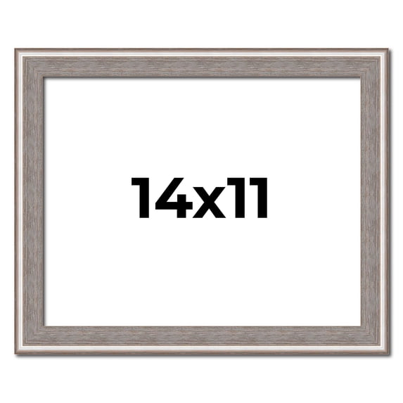 14x11 Frame Grey Real Wood Picture Frame Width 1.25 inches | Interior Frame Depth 0.5 inches | Hans