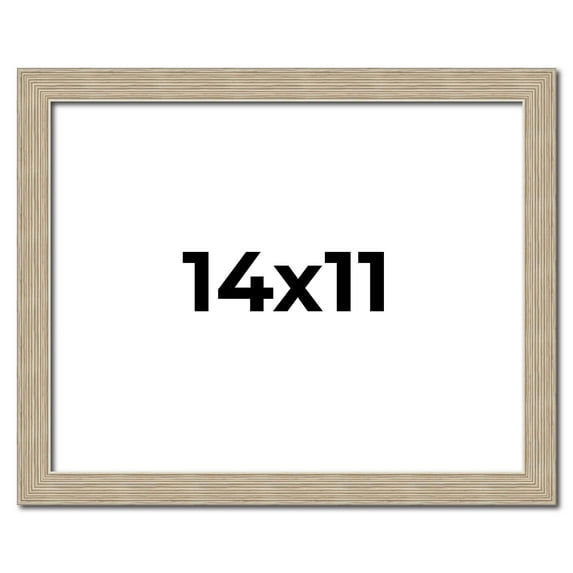 14x11 Frame Grey Solid Wood Picture Frame Width 1 Inches | Interior Frame Depth 0.5 Inches |