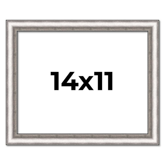 14x11 Frame Silver Real Wood Picture Frame Width 1.25 Inches | Interior Frame Depth 0.5 Inches |