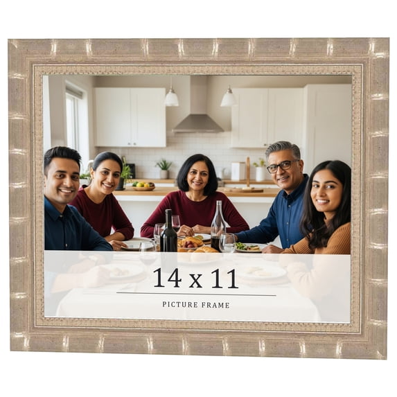 14x11 Frame Silver Real Wood Picture Frame Width 1.5 inches | Interior Frame Depth 0.5 inches |