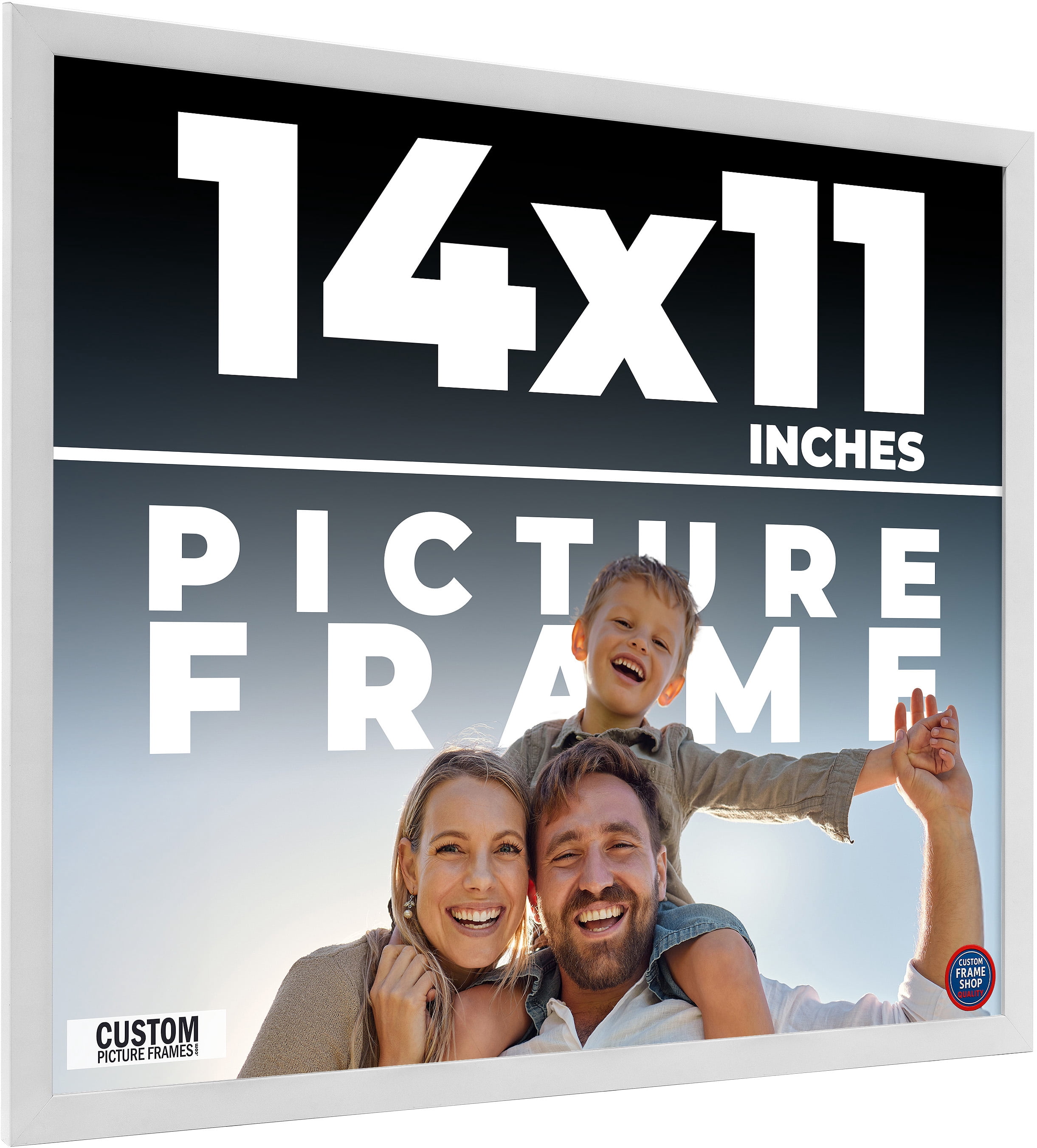 14x11 Frame White Solid Wood Picture Frame Includes UV Acrylic Shatter ...