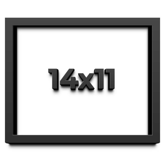 14x11 Shadow Box Frame Black | 2 Inches Deep Real Wood Contemporary Shadowbox Display Frame | UV