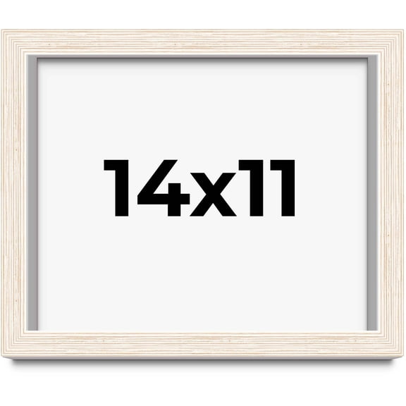 14x11 Shadow Box Frame White | 1.125 Inches Deep Real Wood Rustic Shadowbox Display Frame | UV