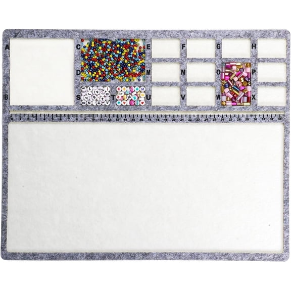 14x11 inch Large Bead Tray for Jewelry Making Felt Mat, Rectangle Felt Beading Mat Design Bead Boards with Centimeter Alphabetic Scale for DIY Art Crafts Jewelry Making Beading Supplies