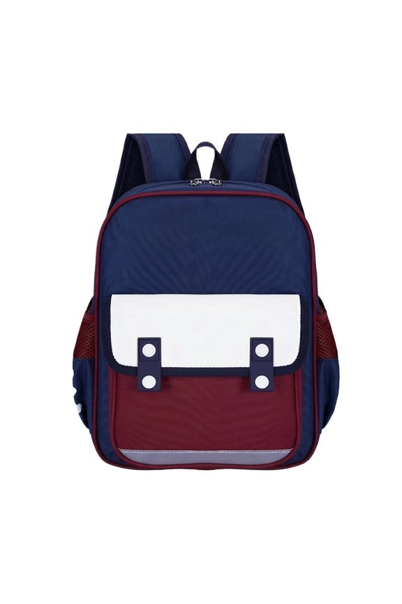 14x11Inch British Style Backpack for Students, Oxford Fabric, Waterproof, Multi-Layer Structure, Lightweight, Color Block Design, Breathable Back and Shoulder Pads, Ideal for School and Everyday Use