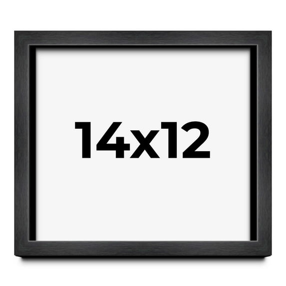 14x12 Frame Black Charcoal Grey Wood Textured Picture Frame | 0.75 Inch Moulding Width | Gunmetal