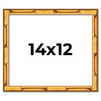 14x12 Frame Gold Bamboo Solid Wood Picture Frame | 1 Inch Moulding Width | Interior Frame Depth