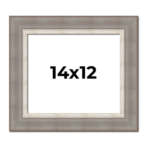 14x12 Frame Grey Real Wood Picture Frame Width 2.75 Inches | Interior Frame Depth 0.5 Inches |