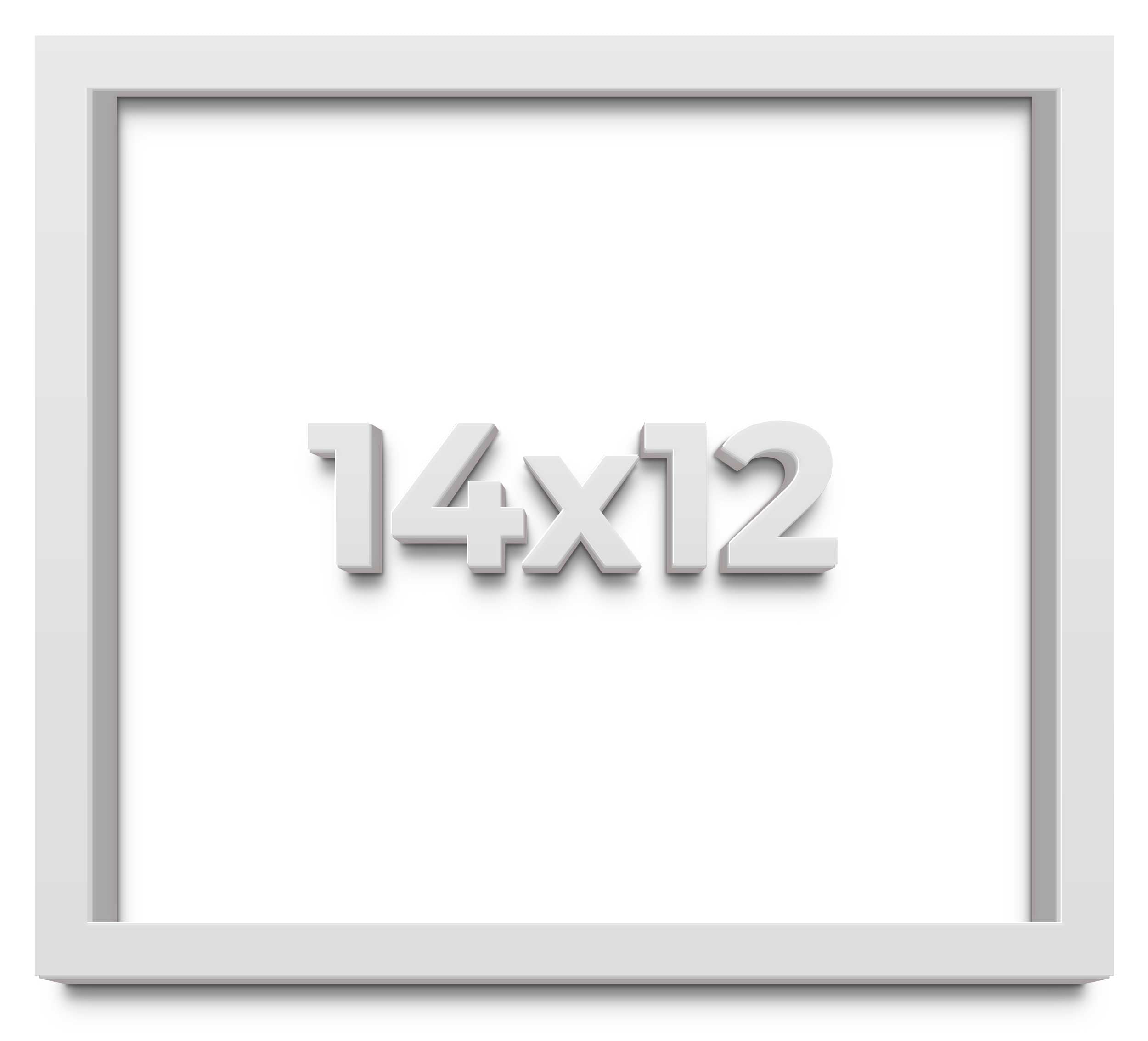 14x12 Shadow Box Frame White | 2 Inches Deep Real Wood Contemporary ...